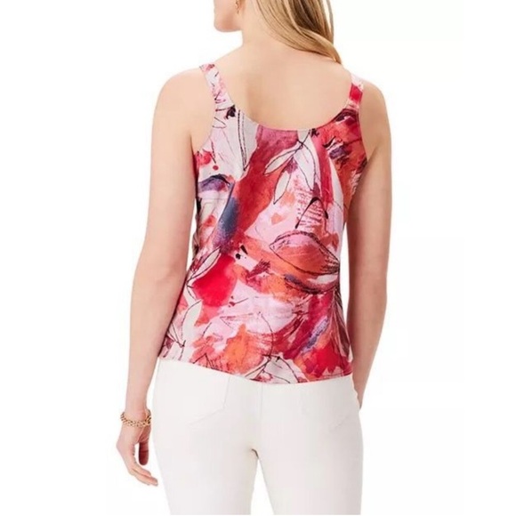 New NIC+ZOE Scribble‎ Bouquet Crepe Cami in Pink Multi Size XL - Picture 2 of 15